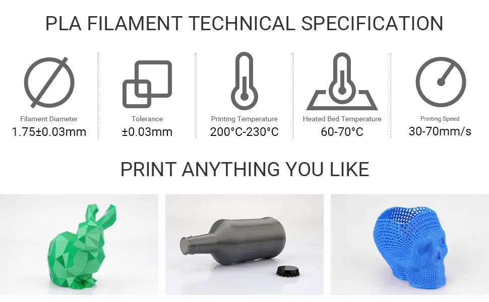 ERYONE PLA Plus Filament 1kg (2.2lbs) 1.75mm 3D Printer Filament PLA Plus +-0.03mm